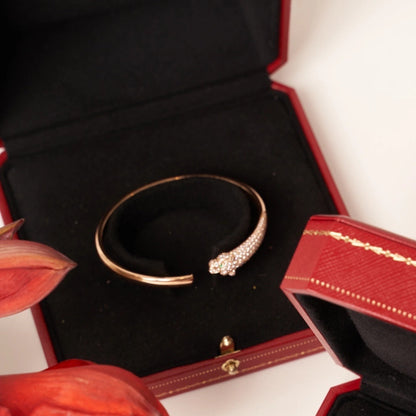 [Kincade Jewelrys] Bracelet ouvert Panthère en or rose et diamants