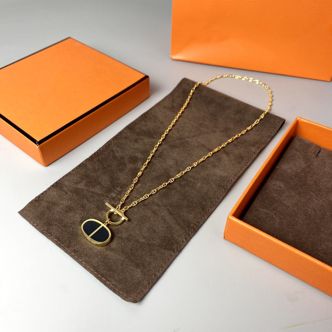 [Kincade Jewelrys] COLLIER CHAÎNE VERSO EN CÉRAMIQUE NOIRE