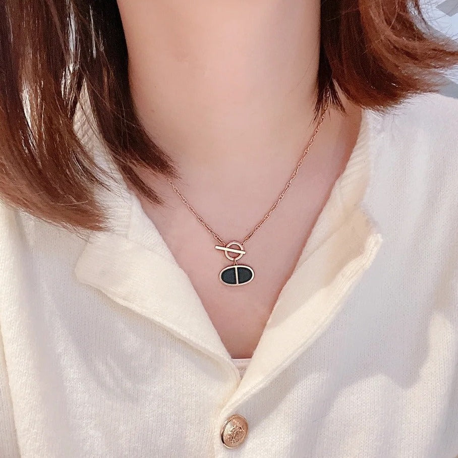 [Kincade Jewelrys] COLLIER CHAÎNE VERSO EN CÉRAMIQUE NOIRE