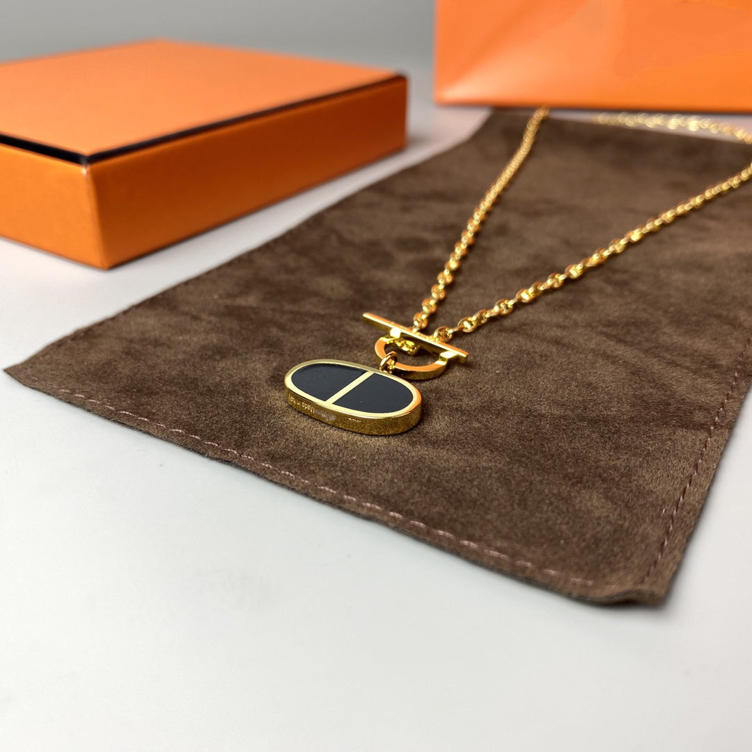 [Kincade Jewelrys] COLLIER CHAÎNE VERSO EN CÉRAMIQUE NOIRE