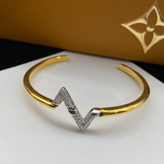 [Kincade Jewelrys] BRACELET OUVERT EN OR ET DIAMANTS VOLTE UPITE DOWN