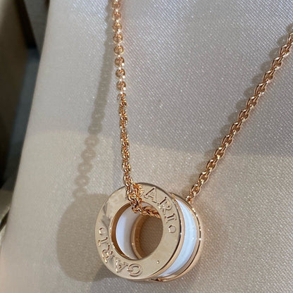 [Kincade Jewelrys] Collier en céramique blanche et or rose ZERO 1