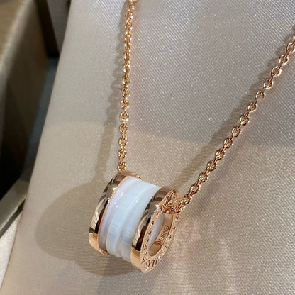 [Kincade Jewelrys] Collier en céramique blanche et or rose ZERO 1