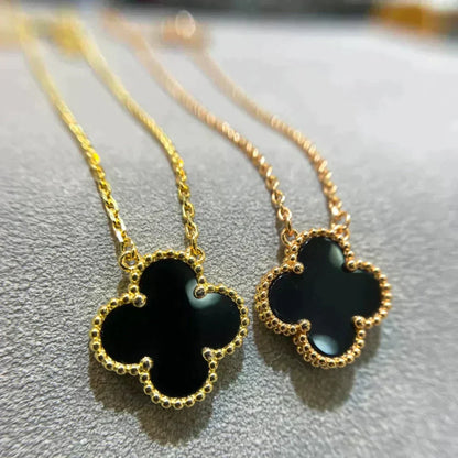 [Kincade Jewelrys] Collier à fleur unique en onyx noir 15 mm