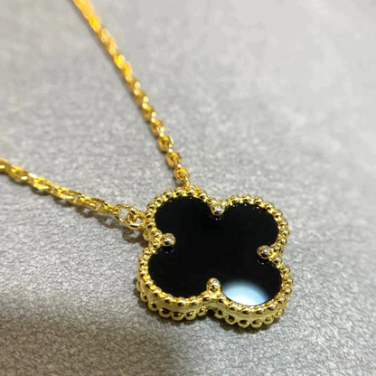 [Kincade Jewelrys] Collier à fleur unique en onyx noir 15 mm