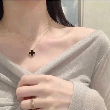 [Kincade Jewelrys] Collier à fleur unique en onyx noir 15 mm