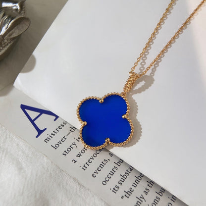 [Kincade Jewelrys]CLOVER 25MM NECKLACE TURQUOISE ROSE GOLD