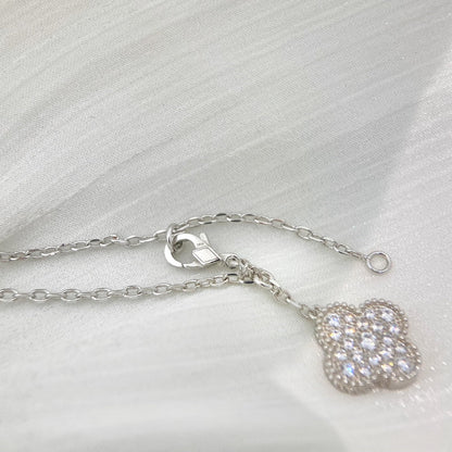 [Kincade Jewelrys] COLLIER TRÈFLE 5 MOTIFS ARGENT DIAMANTS