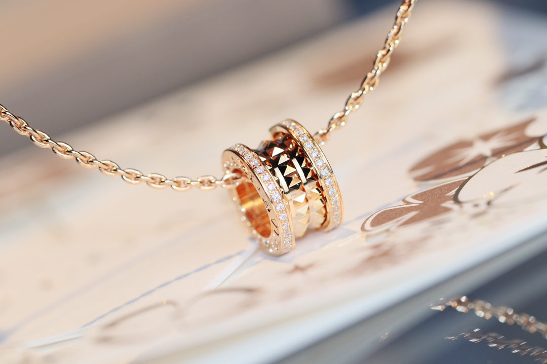 [Kincade Jewelrys]ZERO 1 ROCK PEDANT PINK GOLD NECKLACE