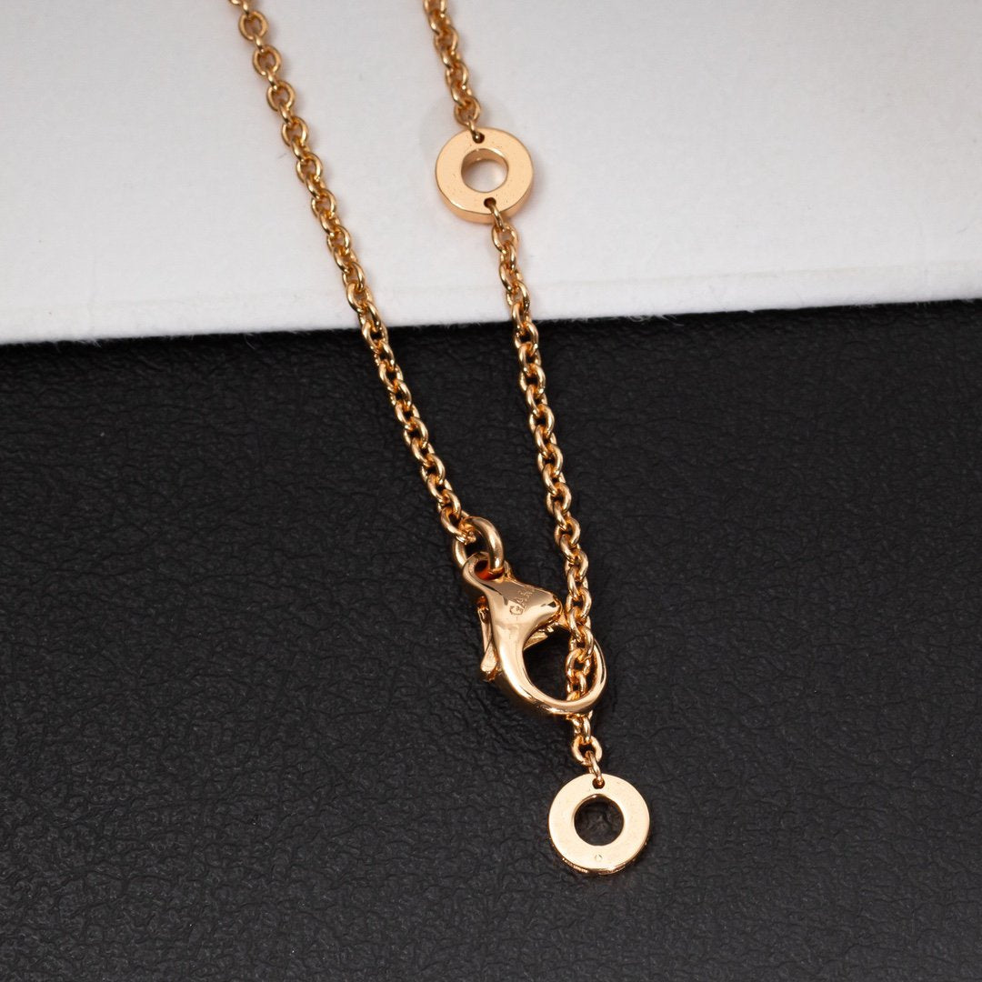 [Kincade Jewelrys] Collier en céramique blanche et diamants ZERO 1, or rose