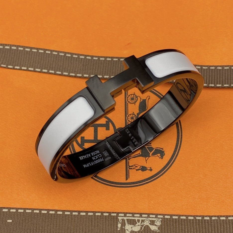 [Kincade Jewelrys] Bracelet H 12 mm en céramique noire et blanche