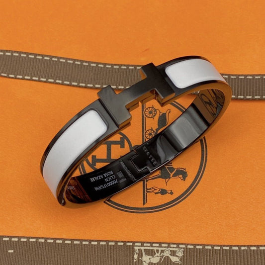 [Kincade Jewelrys] Bracelet H 12 mm en céramique noire et blanche