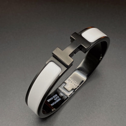 [Kincade Jewelrys] Bracelet H 12 mm en céramique noire et blanche