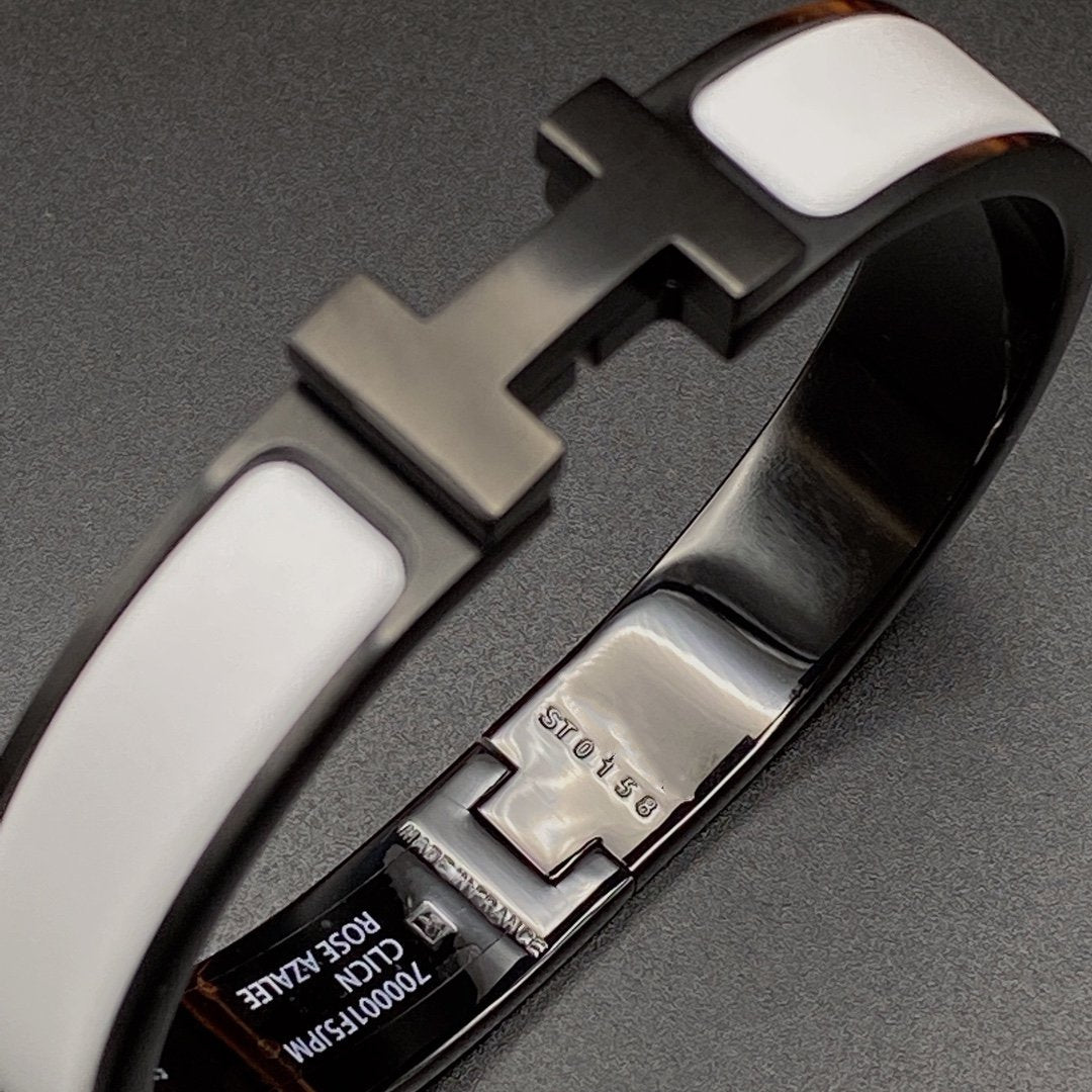 [Kincade Jewelrys] Bracelet H 12 mm en céramique noire et blanche