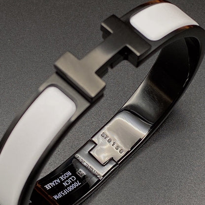 [Kincade Jewelrys] Bracelet H 12 mm en céramique noire et blanche