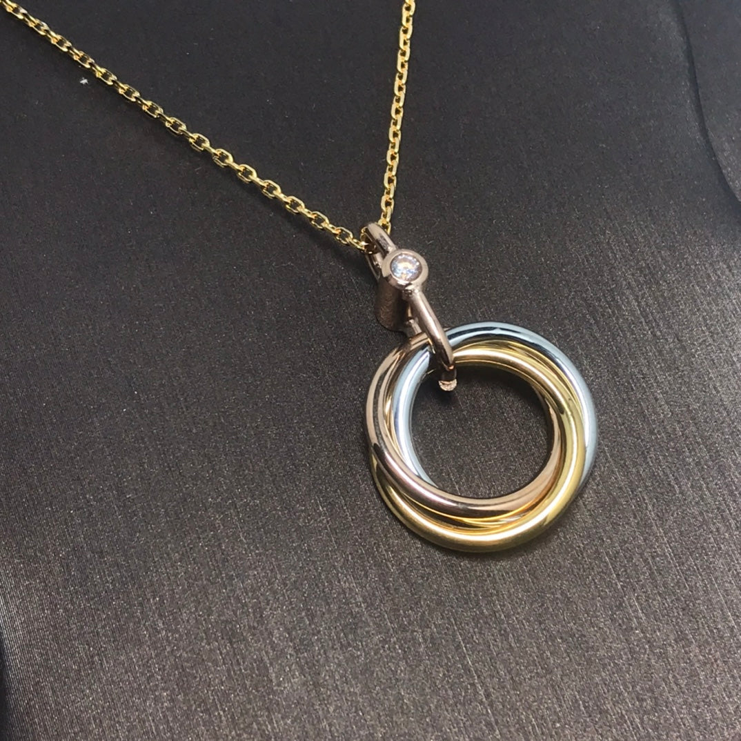 [Kincade Jewelrys] COLLIER TRINITY ARGENT OR OR ROSE