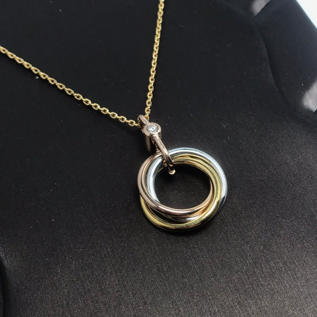 [Kincade Jewelrys] COLLIER TRINITY ARGENT OR OR ROSE