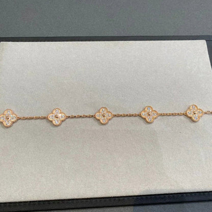 [Kincade Jewelrys] BRACELET TRÉFLE 5 MOTIFS EN DIAMANTS