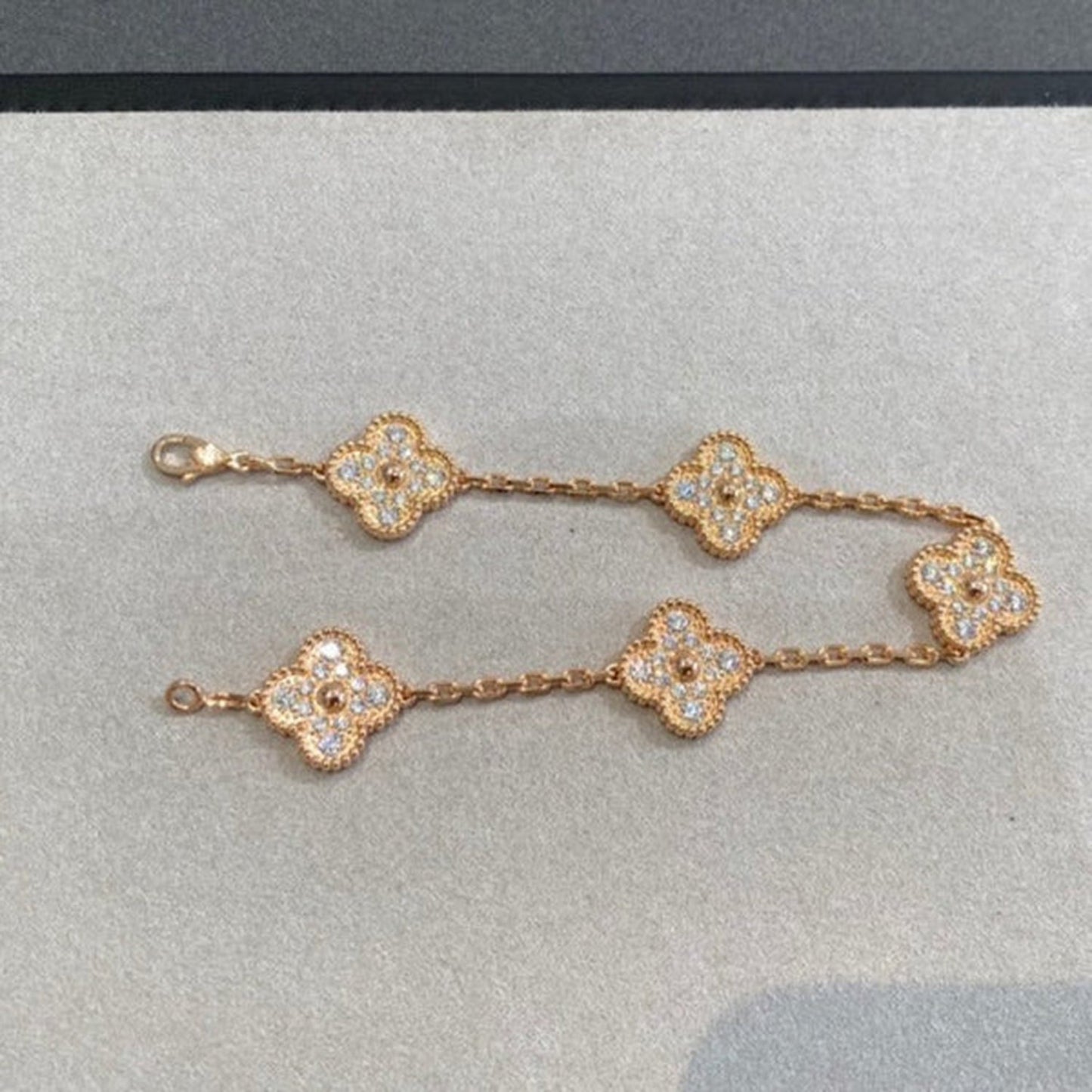 [Kincade Jewelrys] BRACELET TRÉFLE 5 MOTIFS EN DIAMANTS