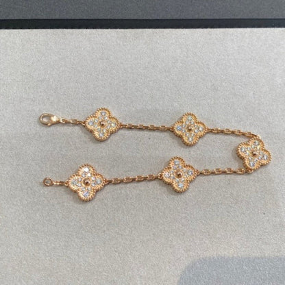 [Kincade Jewelrys] BRACELET TRÉFLE 5 MOTIFS EN DIAMANTS