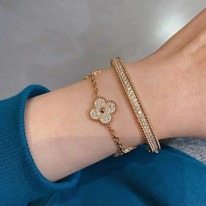 [Kincade Jewelrys] BRACELET TRÉFLE 5 MOTIFS EN DIAMANTS