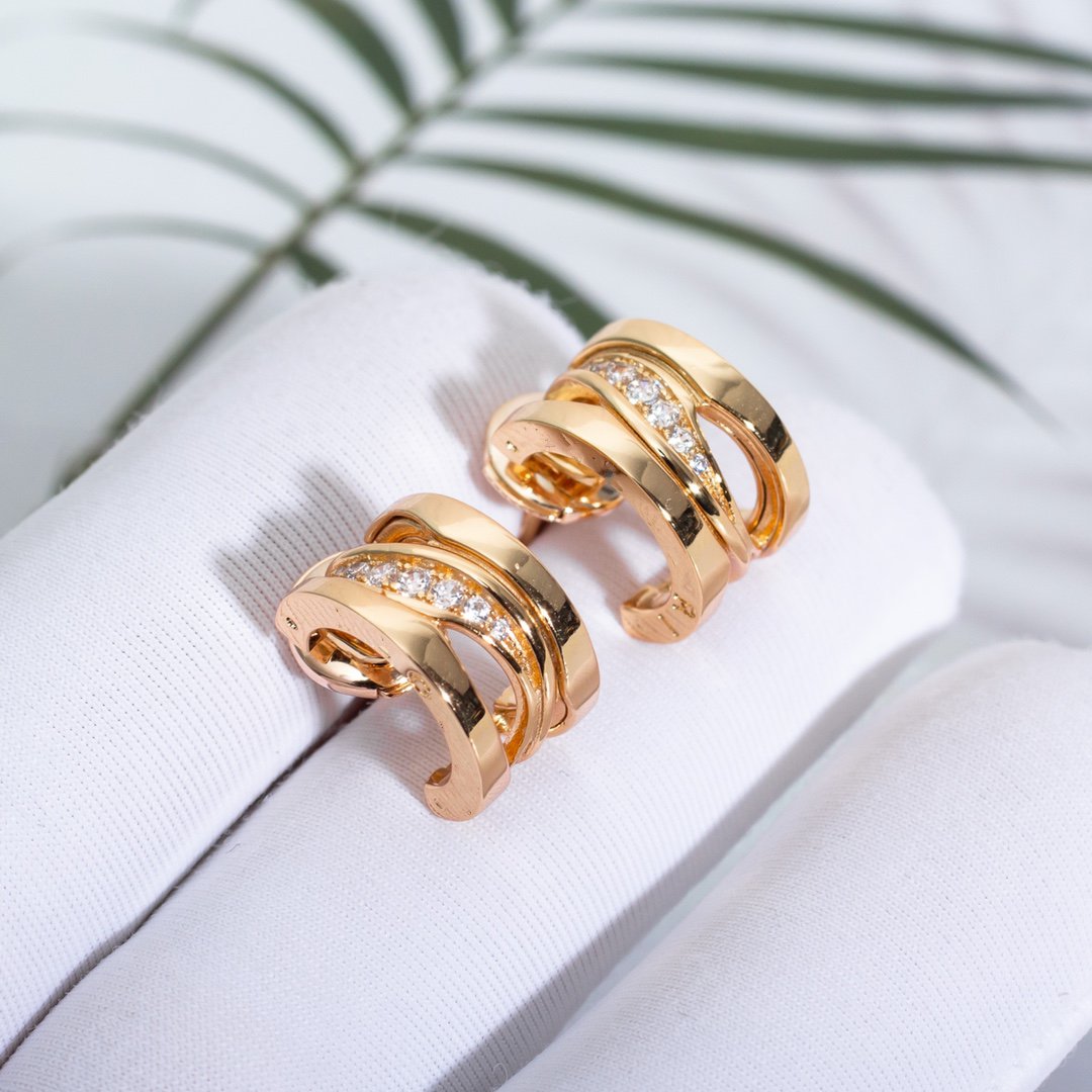 [Kincade Jewelrys]Boucles d'oreilles en or rose et diamants ZERO 1
