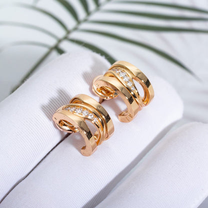 [Kincade Jewelrys]Boucles d'oreilles en or rose et diamants ZERO 1