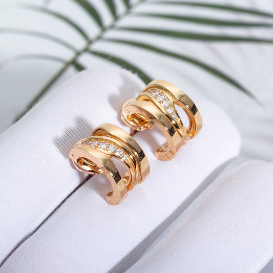 [Kincade Jewelrys]Boucles d'oreilles en or rose et diamants ZERO 1
