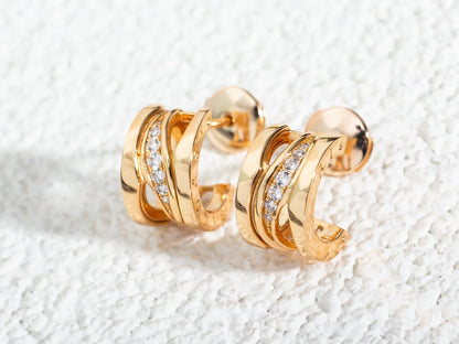 [Kincade Jewelrys]Boucles d'oreilles en or rose et diamants ZERO 1