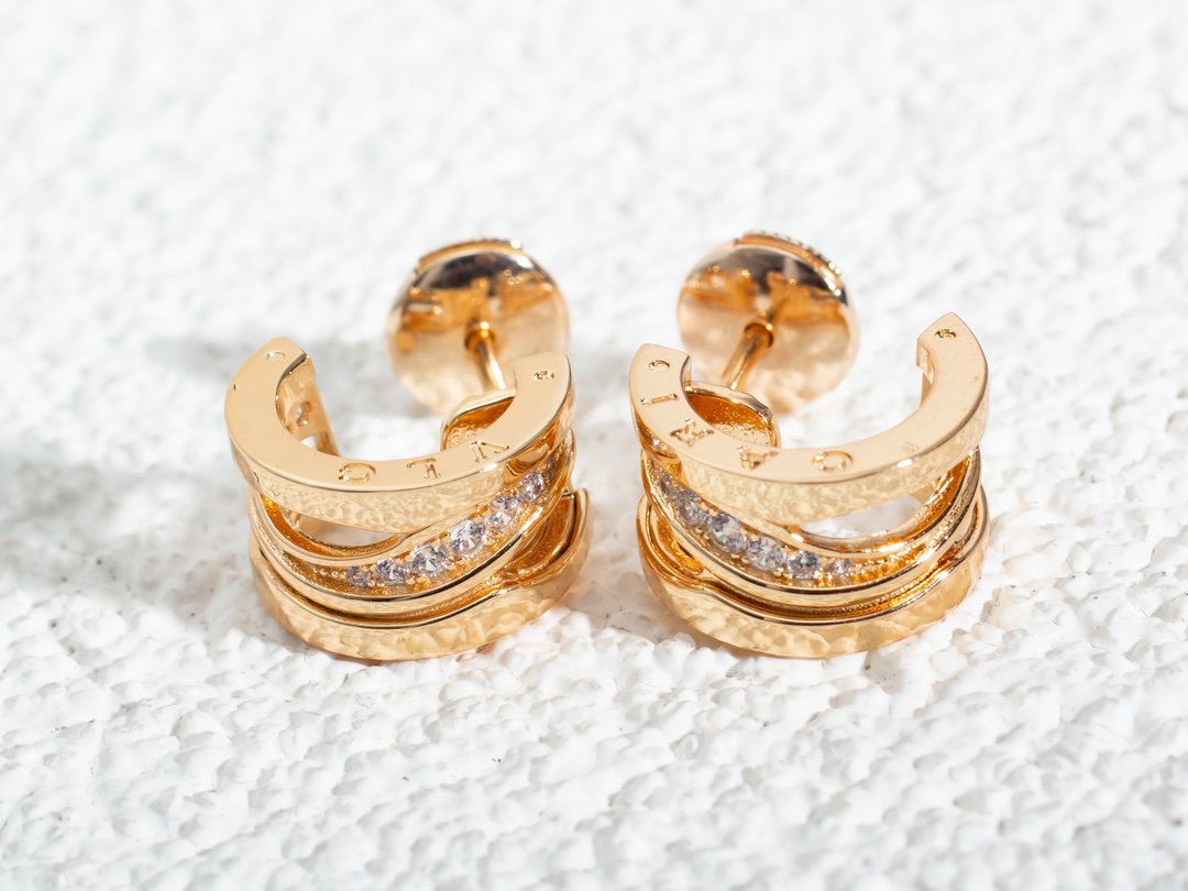 [Kincade Jewelrys]Boucles d'oreilles en or rose et diamants ZERO 1