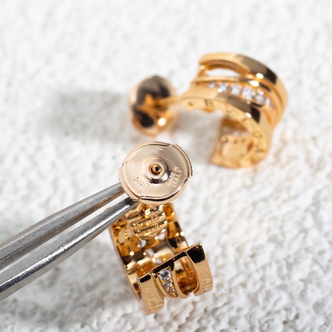 [Kincade Jewelrys]Boucles d'oreilles en or rose et diamants ZERO 1