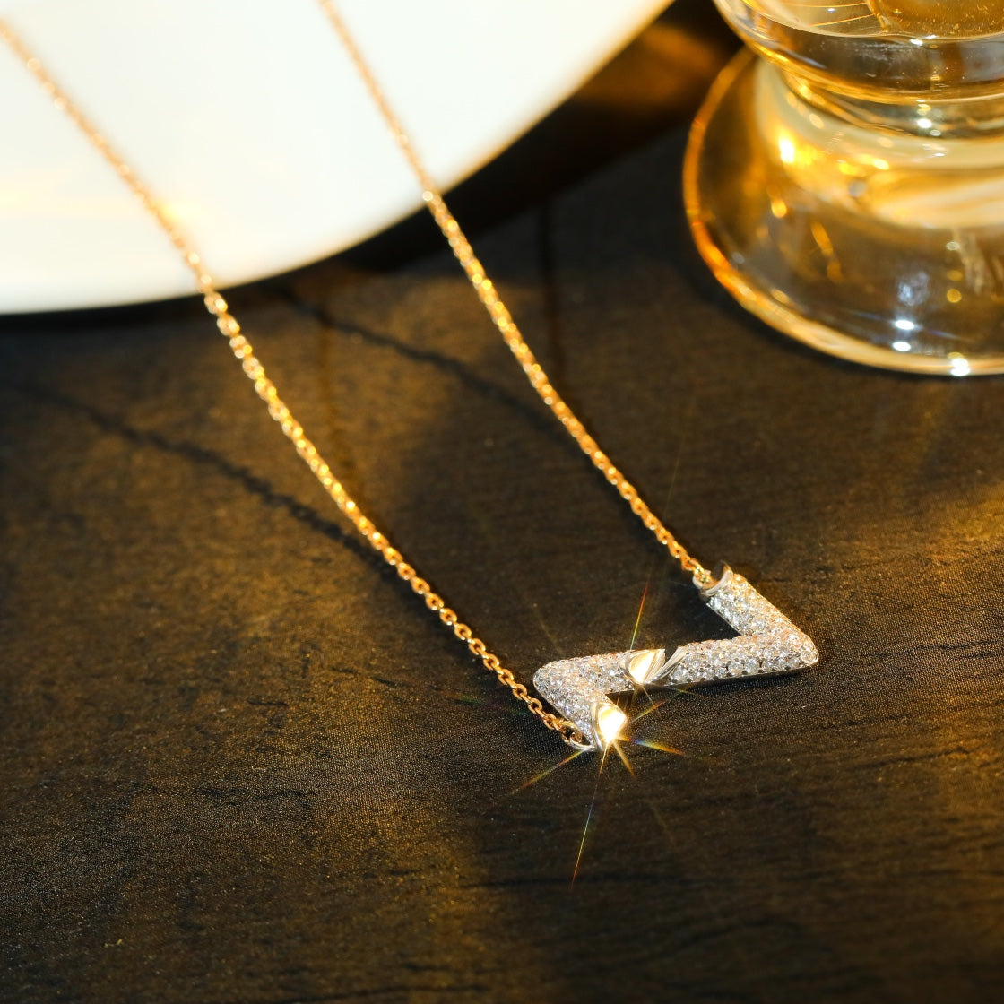 [Kincade Jewelrys]VOLT SILVER DIAMOND PEDANT NECKLACE