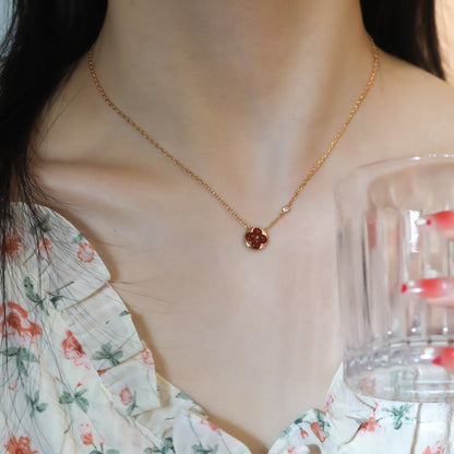 [Kincade Jewelrys] COLLIER PENDENTIF SOLEIL EN OR ROSE AVEC 1 DIAMANT