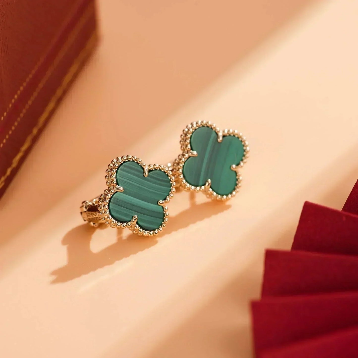 [Kincade Jewelrys]Boucles d'oreilles CLOVER Medium 1 Motif Malachite