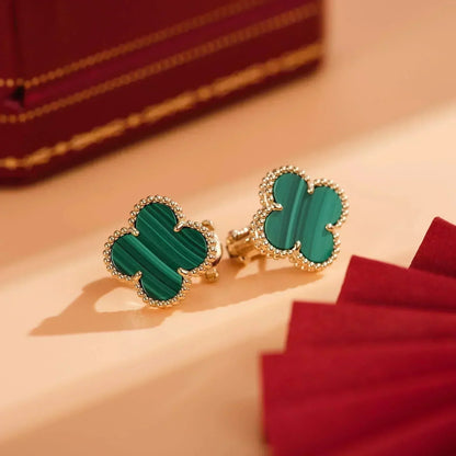 [Kincade Jewelrys]Boucles d'oreilles CLOVER Medium 1 Motif Malachite