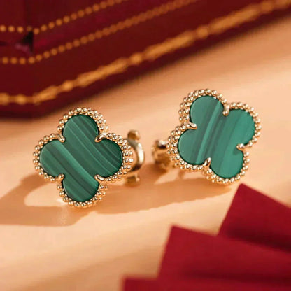 [Kincade Jewelrys]Boucles d'oreilles CLOVER Medium 1 Motif Malachite