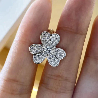 [Kincade Jewelrys]CLOVER COMOS DIAMOND EARRINGS SILVER