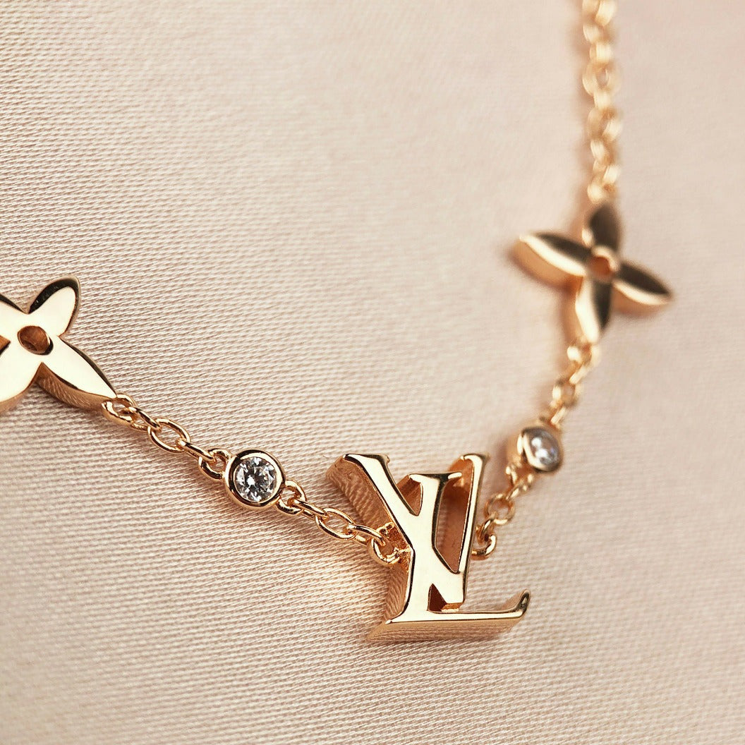 [Kincade Jewelrys]STAR AND SUN 7 MOTIFS GOLD BRACELET