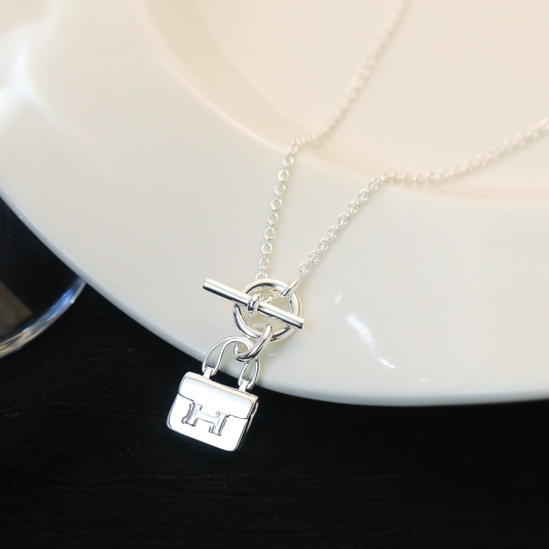 [Kincade Jewelrys]POP H PEDANT SILVER NECKLACE