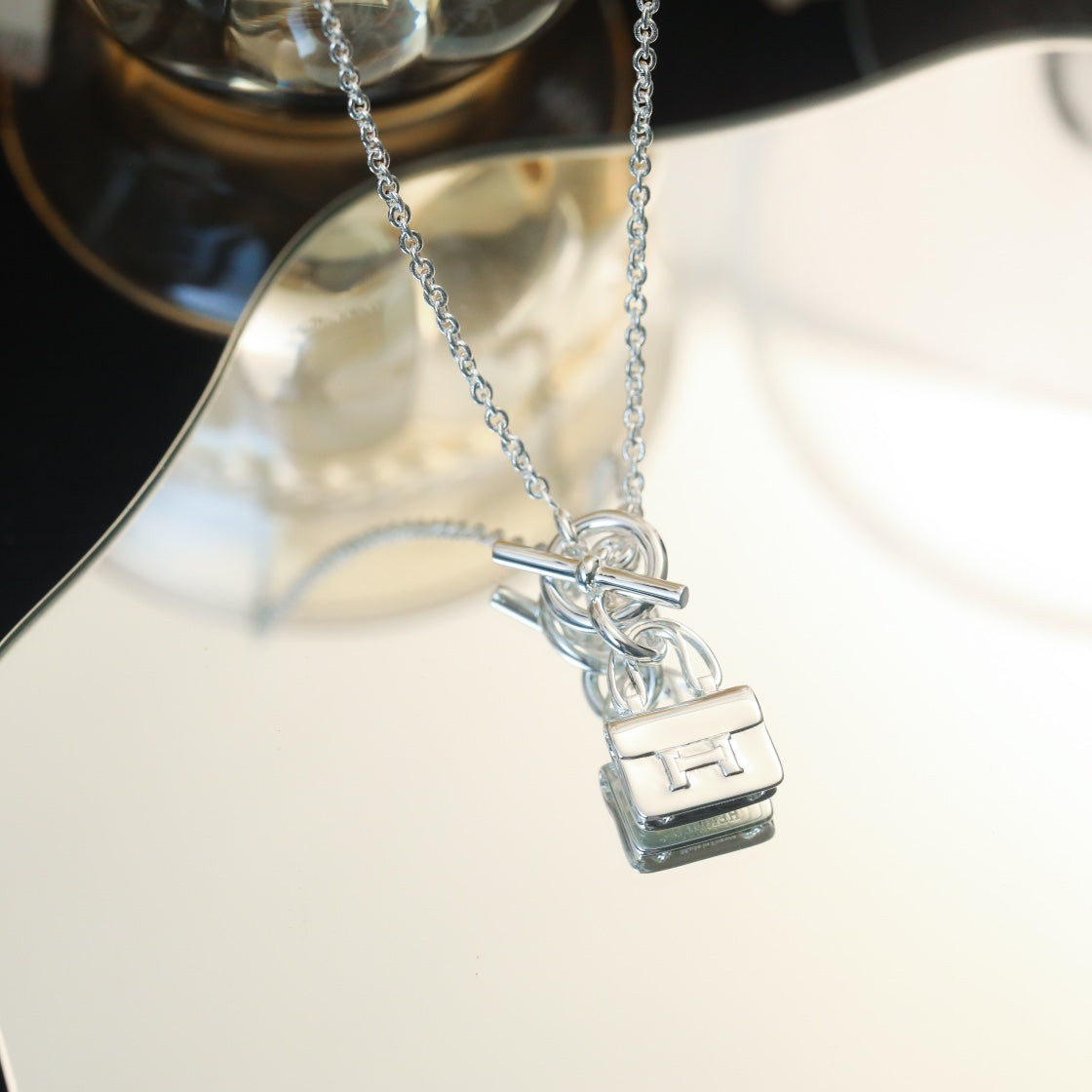 [Kincade Jewelrys]POP H PEDANT SILVER NECKLACE