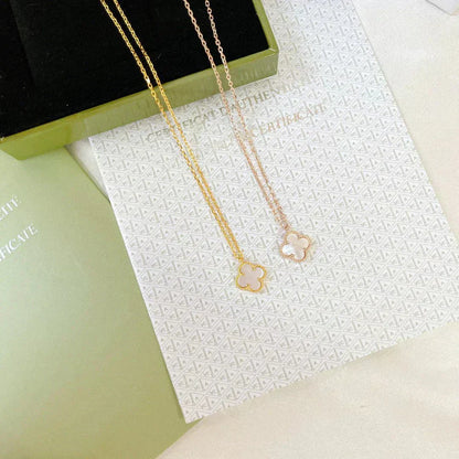 [Kincade Jewelrys] Collier CLOVER MINI 9,5 mm en nacre blanche