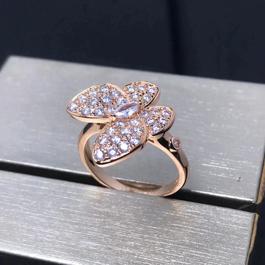 [Kincade Jewelrys] BAGUE PAPILLON EN OR ROSE ET DIAMANT
