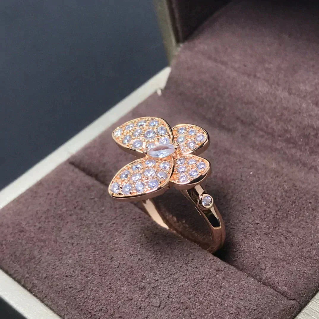 [Kincade Jewelrys] BAGUE PAPILLON EN OR ROSE ET DIAMANT