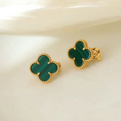 [Kincade Jewelrys]Boucles d'oreilles CLOVER Medium 1 Motif Malachite