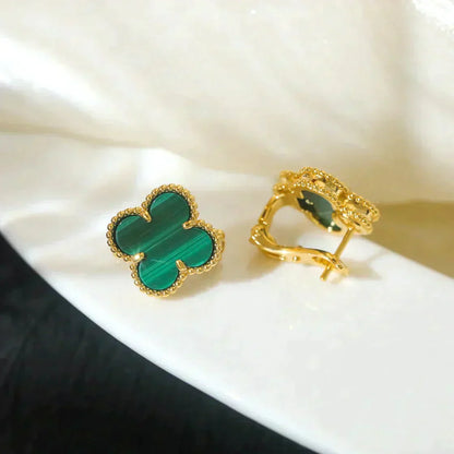 [Kincade Jewelrys]Boucles d'oreilles CLOVER Medium 1 Motif Malachite