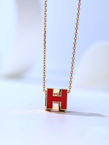 [Kincade Jewelrys]H CAGE PINK GOLD NECKLACE