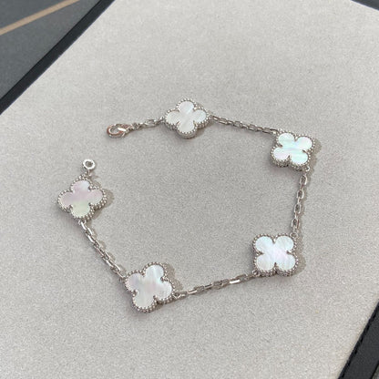 [Kincade Jewelrys]CLOVER SILVER MOP 5 MOTIF BRACELET