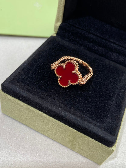 [Kincade Jewelrys] BAGUE EN OR ROSE CLOVER RIVERSIBLE