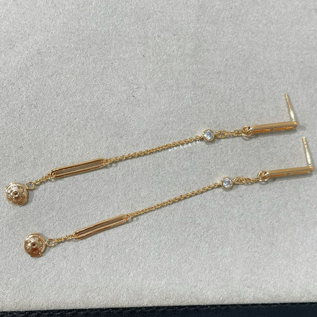 [Kincade Jewelrys]CHAINE CHAOS DIAMOND DROP EARRINGS