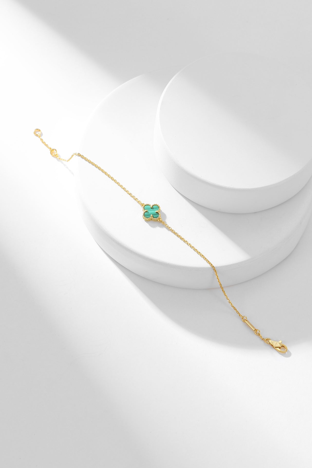 [Kincade Jewelrys]CLOVER BRACELET MALACHITE 1 MOTIF